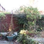 Looking along the back of the house from back door