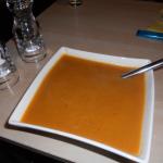 Sweet potato soup with chilli and coconut milk